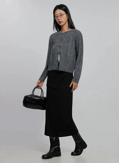 cable-knit-cardigan-id516 / Dark gray