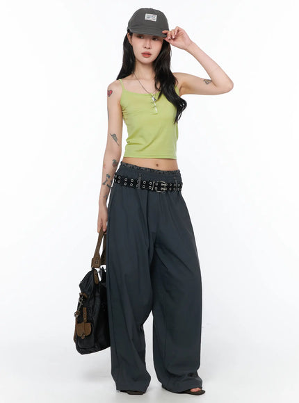 leopard-print-baggy-pants-ca527 / Dark gray