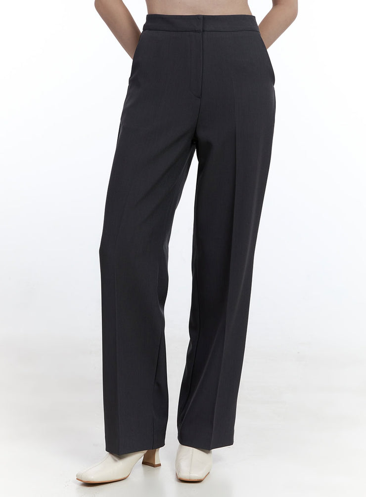 solid-chic-tailored-pants-oo429 / Dark gray