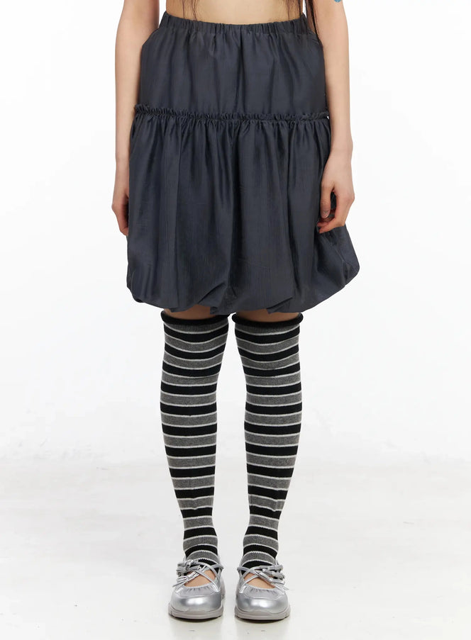 frill-balloon-midi-skirt-ia523 / Dark gray
