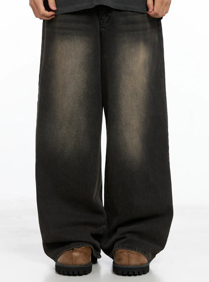 mens-deep-washed-jeans-is502 / Dark gray