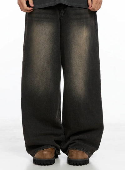 mens-deep-washed-jeans-is502 / Dark gray