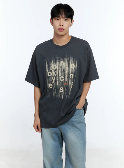 mens-brooklyn-graphic-oversized-tee-ig519 / Dark gray