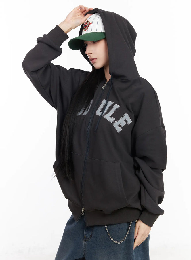 oversized-graphic-hoodie-cm519 / Dark gray
