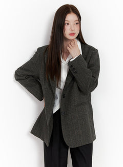 city-oversized-blazer-on422 / Dark gray