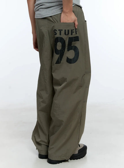 mens-95-parachute-pants-ig519 / Dark green