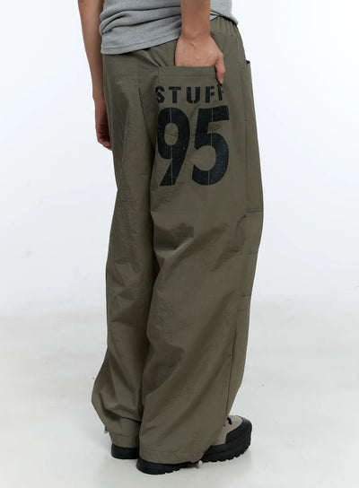 mens-95-parachute-pants-ig519 / Dark green