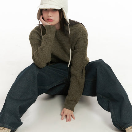 oversized-mohair-blend-sweater-cd425 / Dark green