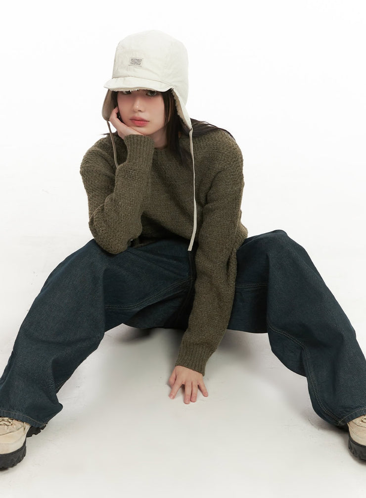 oversized-mohair-blend-sweater-cd425 / Dark green