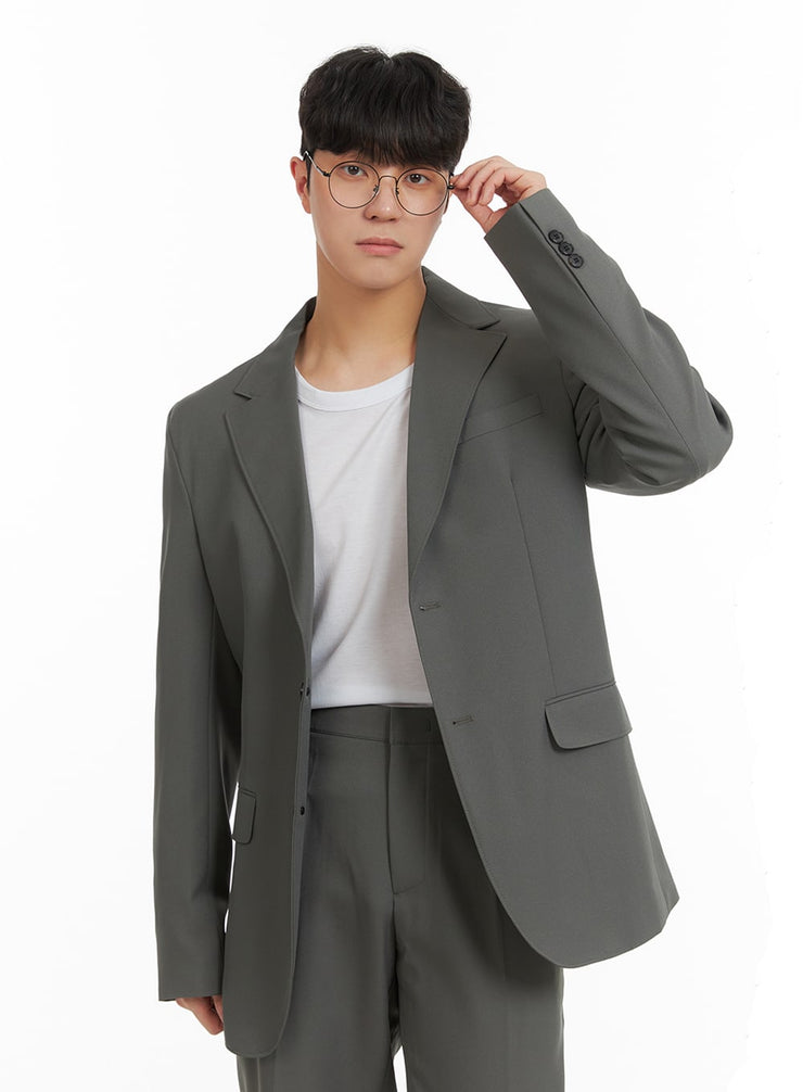 mens-solid-blazer-ia402 / Dark green