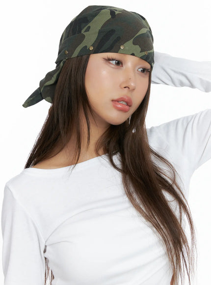 studded-camo-bandana-cs505 / Dark green