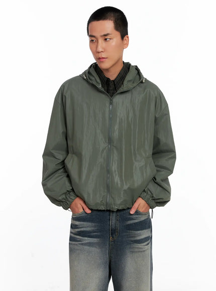 mens-glossy-windbreaker-is510 / Dark green