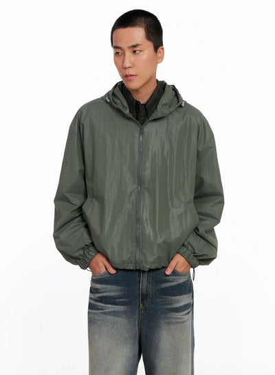 mens-glossy-windbreaker-is510 / Dark green