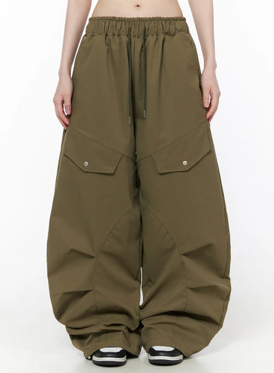 wide-leg-cargo-pants-cu519 / Dark green
