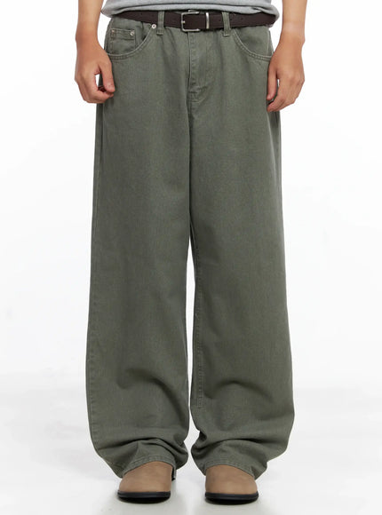 mens-lost-baggy-jeans-ig529-dark-green / Dark green