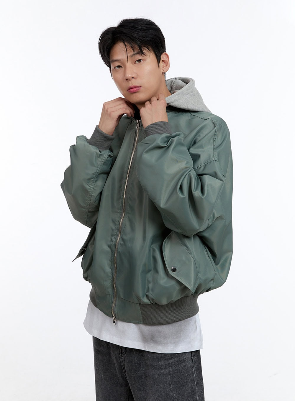 Men's Oversized Bomber Jacket IG427 Korean Men's Fashion LEWKIN