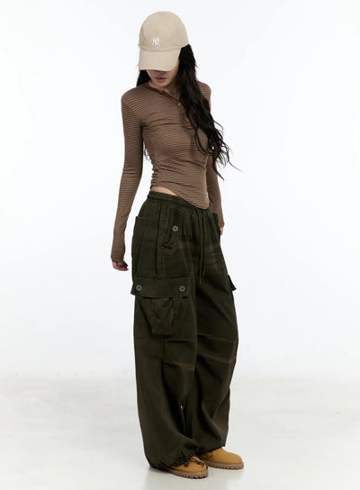 street-style-cargo-pants-cn517 / Dark green