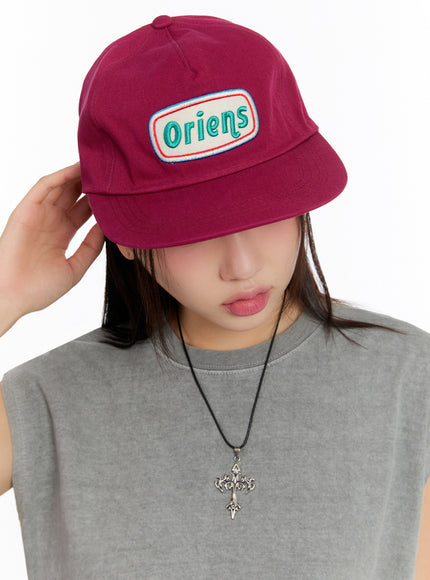 embroidered-graphic-hat-iu509 / Dark purple