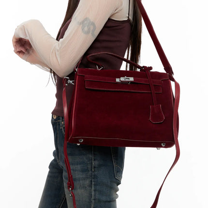 3-way-suede-crossbody-bag-co521 / Dark red