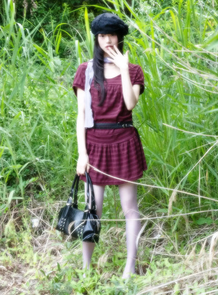 Striped Relaxed-Fit Mini Dress IU524 - Korean Women's Fashion | LEWKIN Striped Relaxed-Fit Mini Dress IU524 - Korean Women's Fashion | LEWKIN
