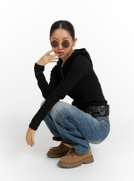 retro-round-sunglasses-if421 / Dark yellow