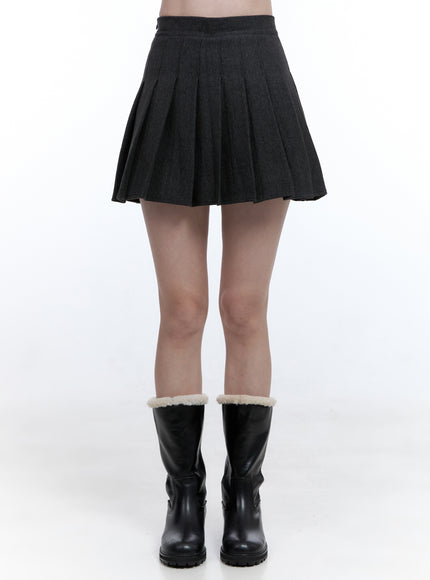 Pleated Cotton Mini Skirt OO429