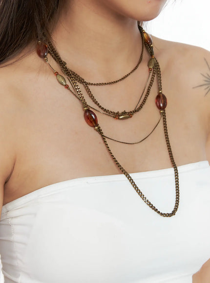 vintage-layered-chain-necklace-cs505 / Gold