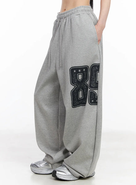 Wide Leg Graphic Sweatpants CF518 - Acubi style | LEWKIN