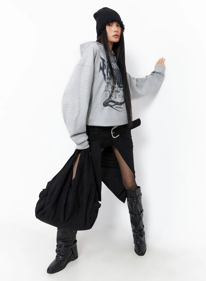 oversized-graphic-hoodie-co516 / Gray