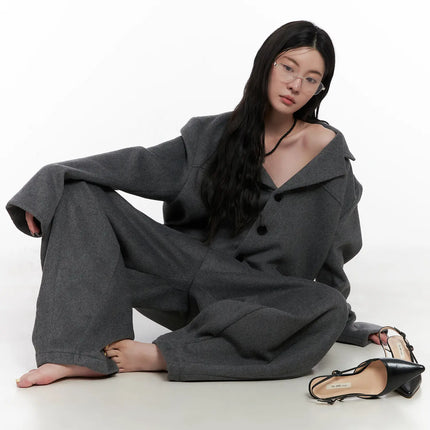 oversized-crop-blazer-cn513 / Gray