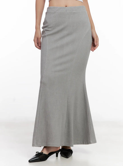 grey-bodycon-maxi-skirt-cl518 / Gray