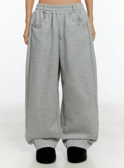 belted-baggy-sweatpants-id525 / Gray