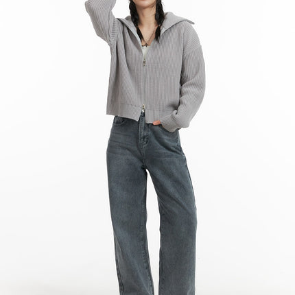 bluebelle-washed-straight-jeans-om408 / Gray