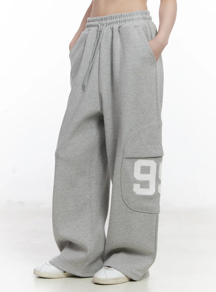 wide-leg-drawstring-weatpants-cj527 / Gray