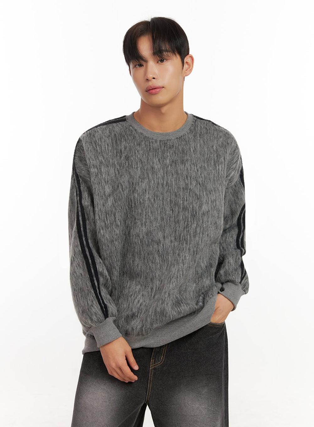 mens-soft-wool-long-sleeve-pullover-id413 / Gray