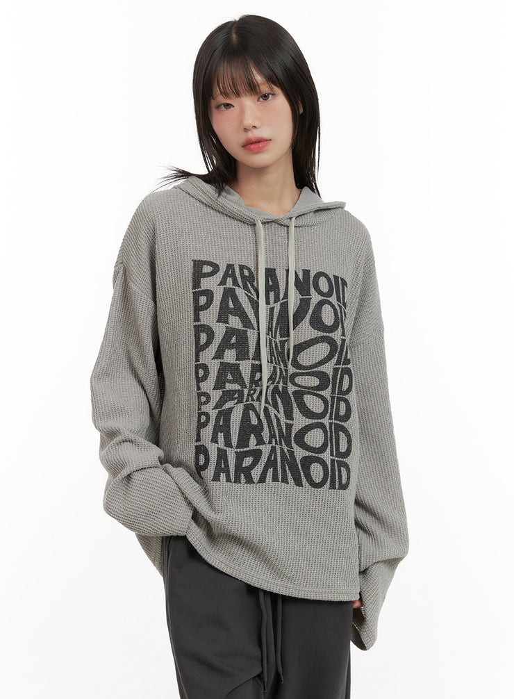 knit-lettering-hoodie-cg427 / Gray