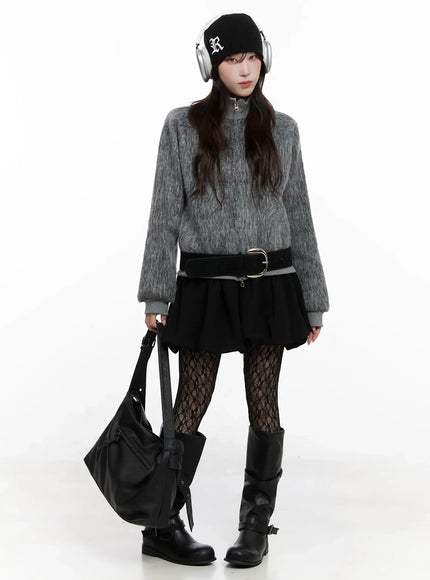 faux-fur-zip-jacket-in525 / Gray