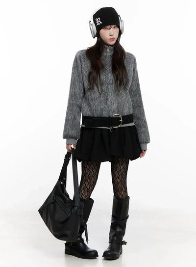 faux-fur-zip-jacket-in525 / Gray