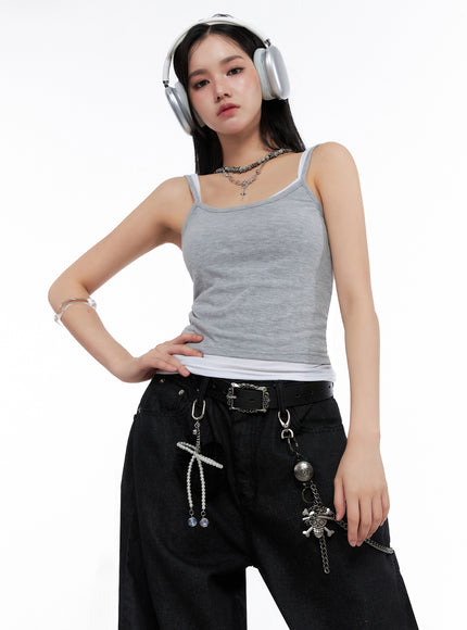 layered-tank-top-is525 / Gray