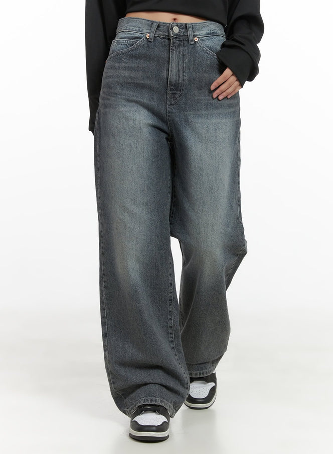 presely-classic-fit-wide-leg-dream-jeans-co402 / Gray