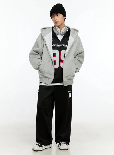 mens-basic-oversized-zip-up-hoodie-in525 / Gray