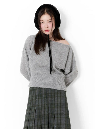 off-shoulder-knit-sweater-id526 / Gray