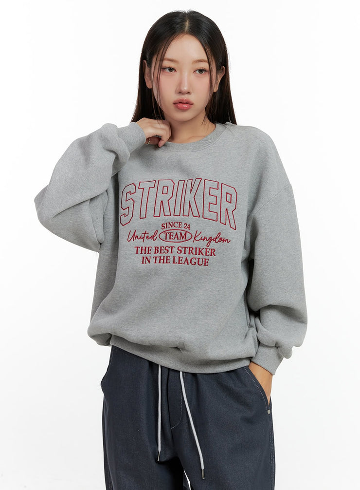 loose-fit-crew-neck-sweatshirt-cn412 / Gray