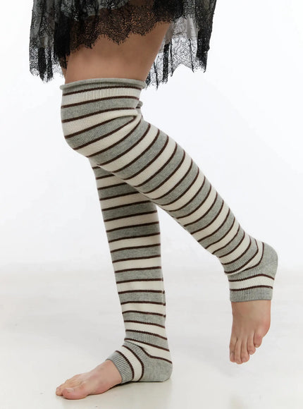 striped-leg-warmers-im509 / Gray