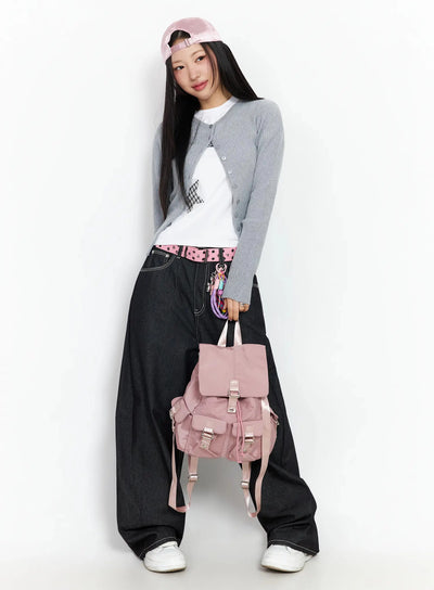 ribbed-round-neck-cardigan-ca513 / Gray