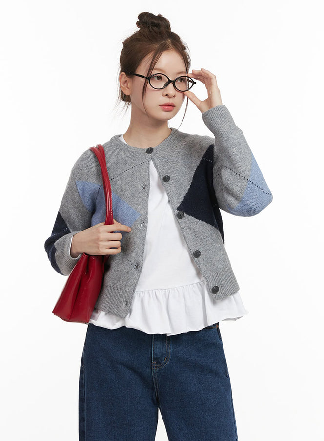 cozy-knit-cardigan-ij530 / Gray