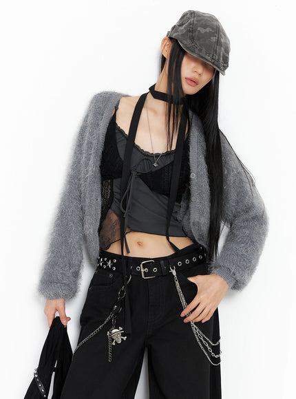 soft-knit-buttoned-cardigan-co517 / Gray