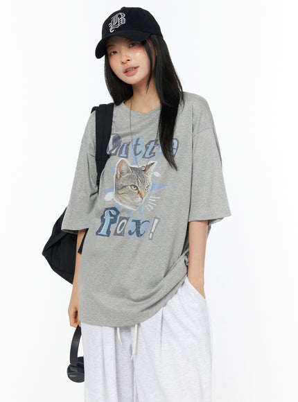 oversized-graphic-tee-iu519 / Gray
