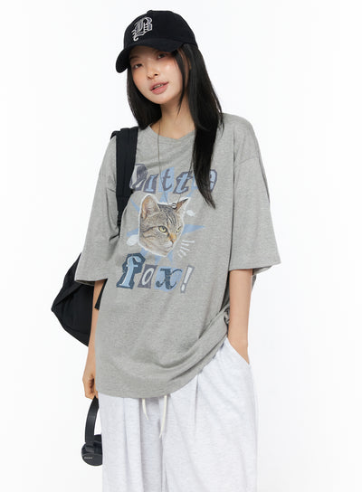 oversized-graphic-tee-iu519 / Gray
