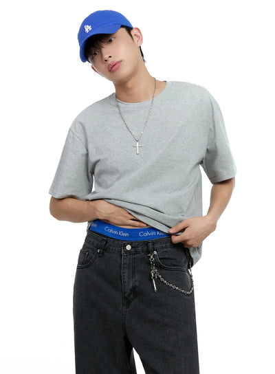 mens-basic-cotton-t-shirt-ig520 / Gray